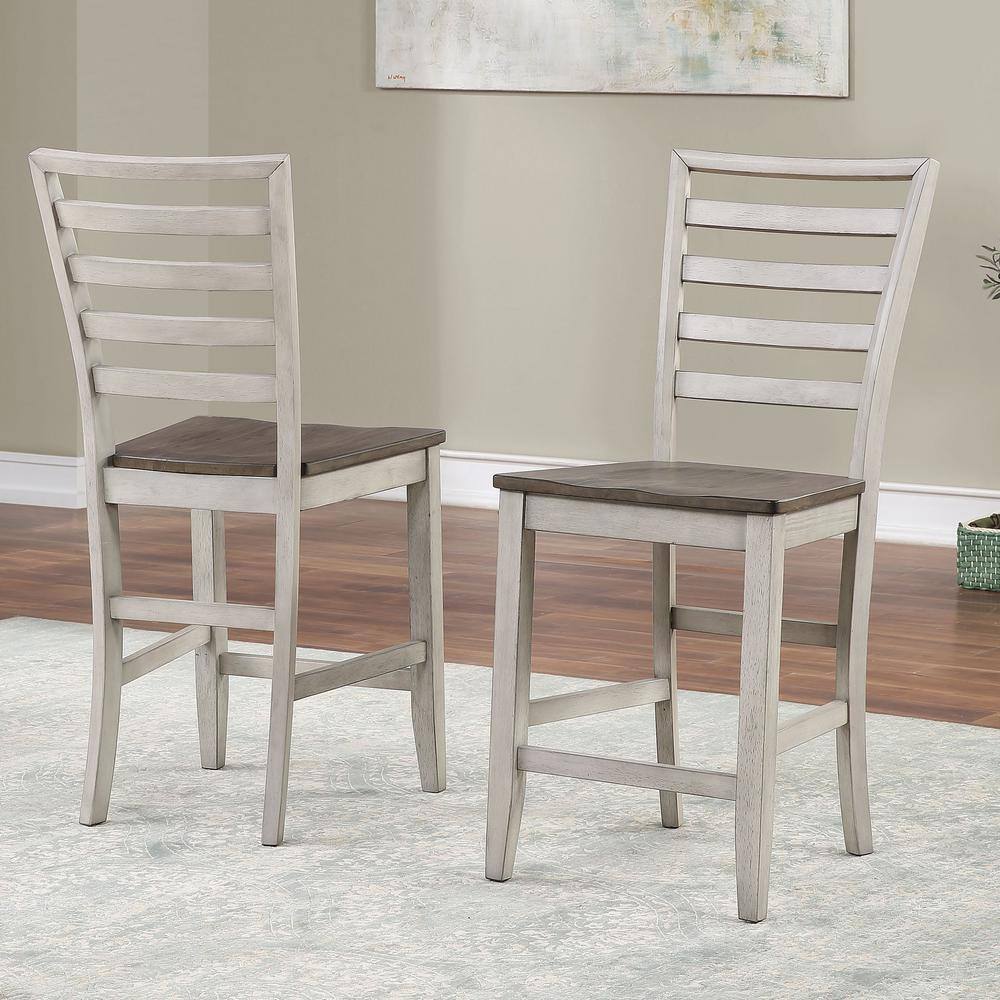 Steve Silver Abacus 9-Piece 2-Tone Smoky Alabaster and Smoky Honey Finish Counter Dining Set CU500PTCC9PC