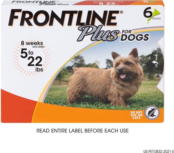 Frontline Plus Flea and Tick Spot Treatment for Small Dogs， 5-22 lbs