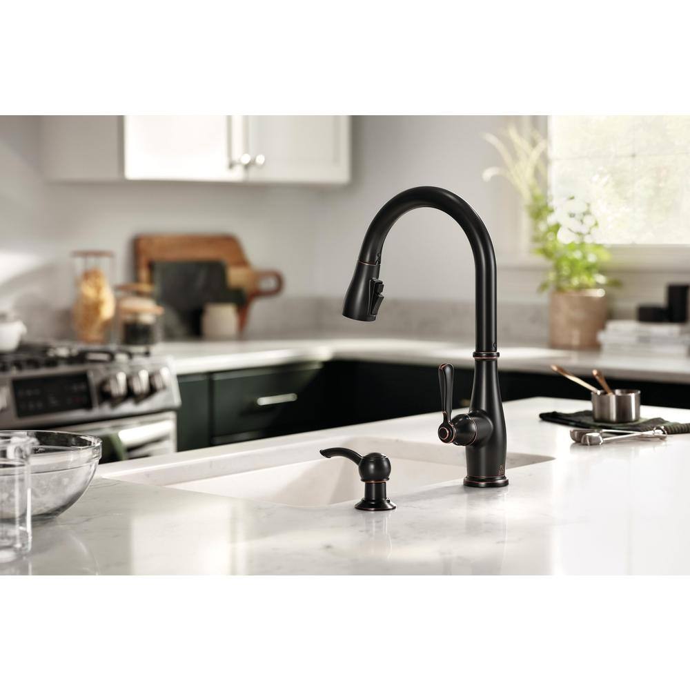 Peerless Elmhurst Single-Handle Pull-Down Sprayer Kitchen Faucet in Oil Rubbed Bronze P7965LF-OB