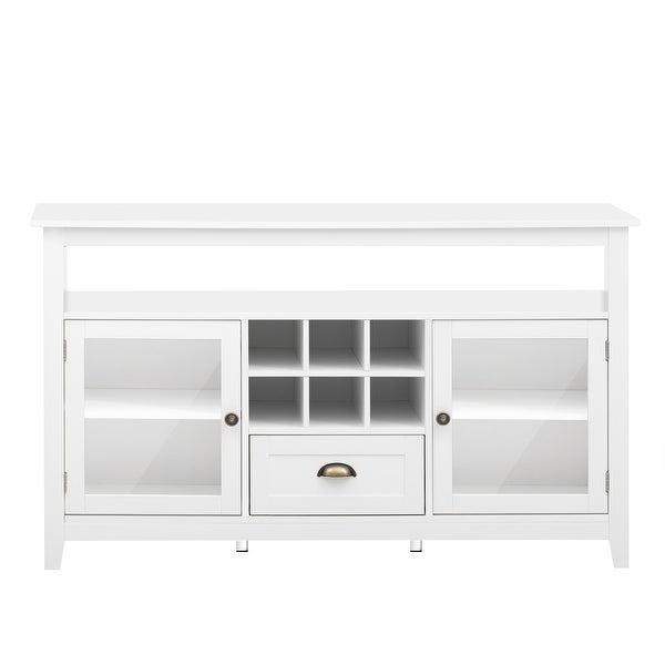 Multifunctional Console Table with Large Storage Capacity Cabinet， Sofa Table for Entryway with 2 Doors and 6 Storage Grids