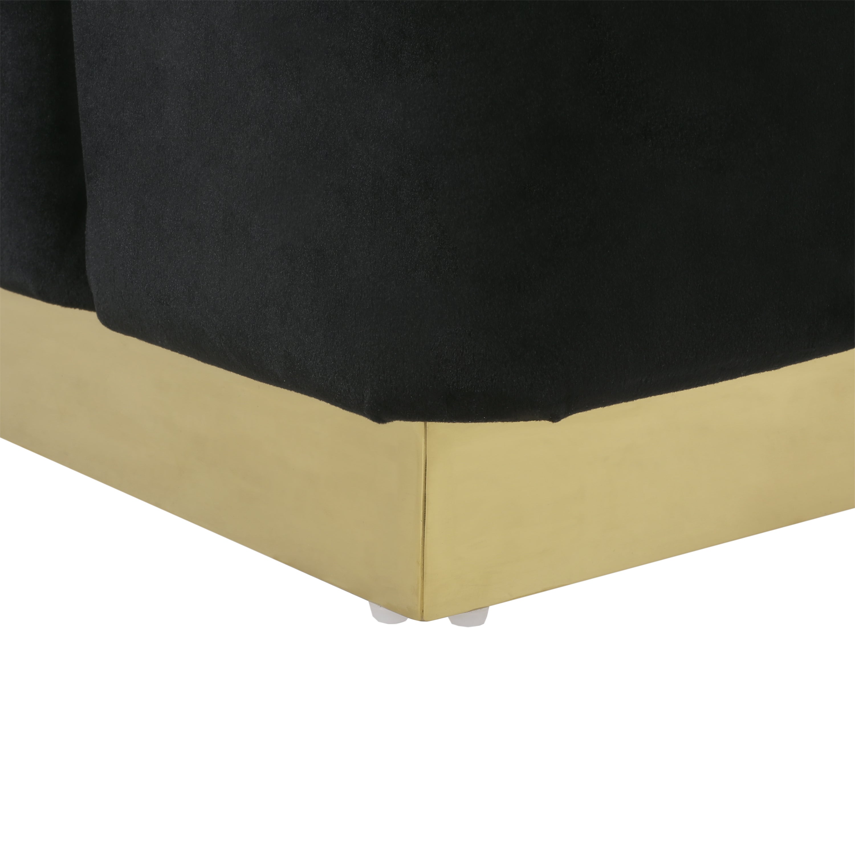 Fairfax Modern Glam Velvet Tufted Ottoman