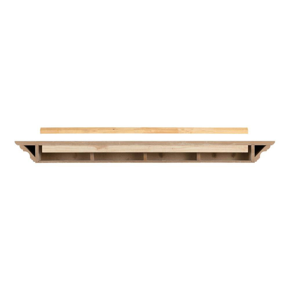 Pearl Mantels 6 ft. Crisp White Finish Cap-Shelf Mantel RPS72618D