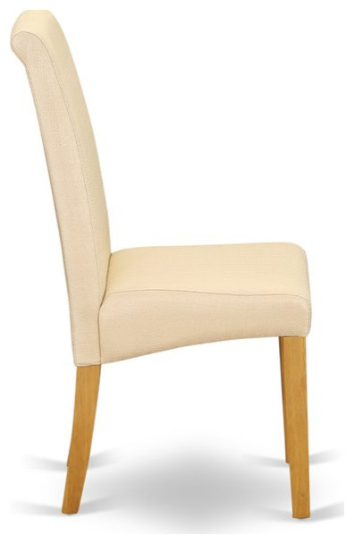 East West Furniture Barry 42 quotWood Dining Chairs in Oak/Beige (Set of 2)   Transitional   Dining Chairs   by Homesquare  Houzz