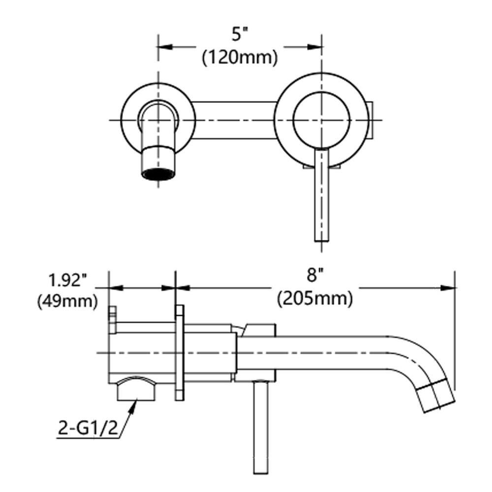 GIVING TREE Single-Handle Wall Mounted Bathroom Faucet in Brushed Nickel XLHDDFAR0012