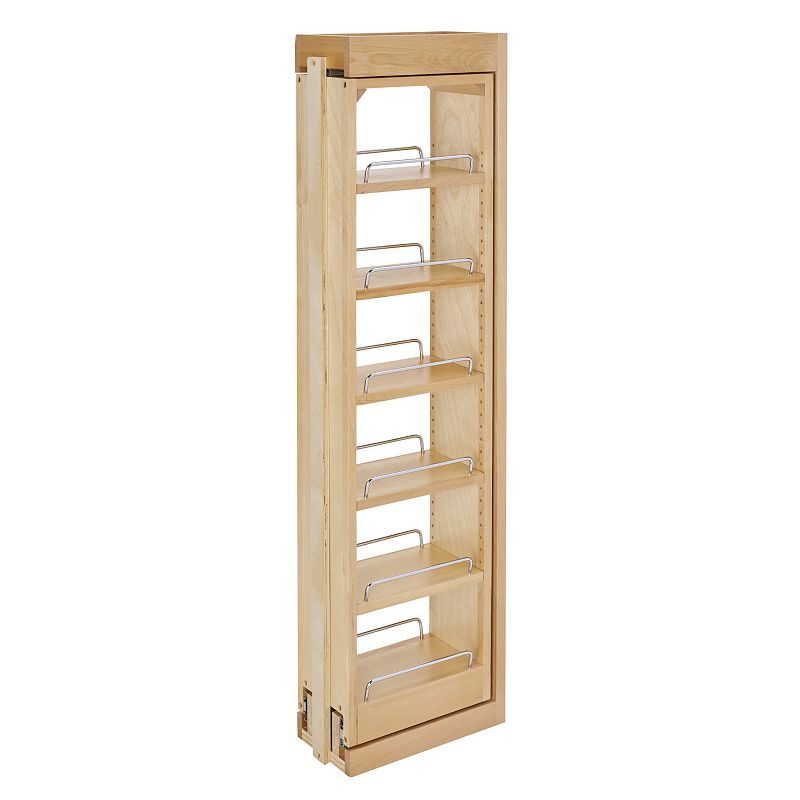 Rev-A-Shelf Pull Out Wall Filler Cabinet Wooden Organizer， 42 Hgt， 432-WF42-6C