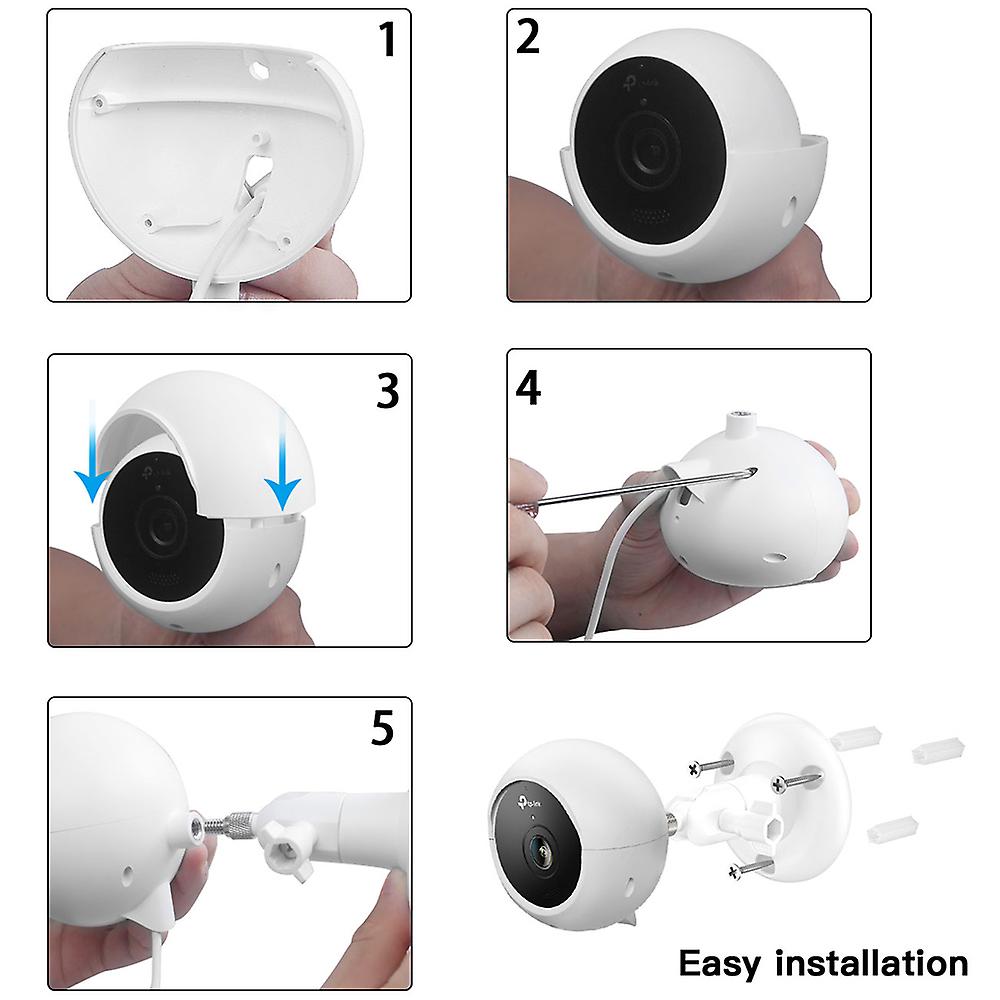 White Wall Mount Bracket For Kasa Cam Outdoor (kc200) Protective Weatherproof Cover+flexible Adjustable Security Mount Indoor And Outdoor Use