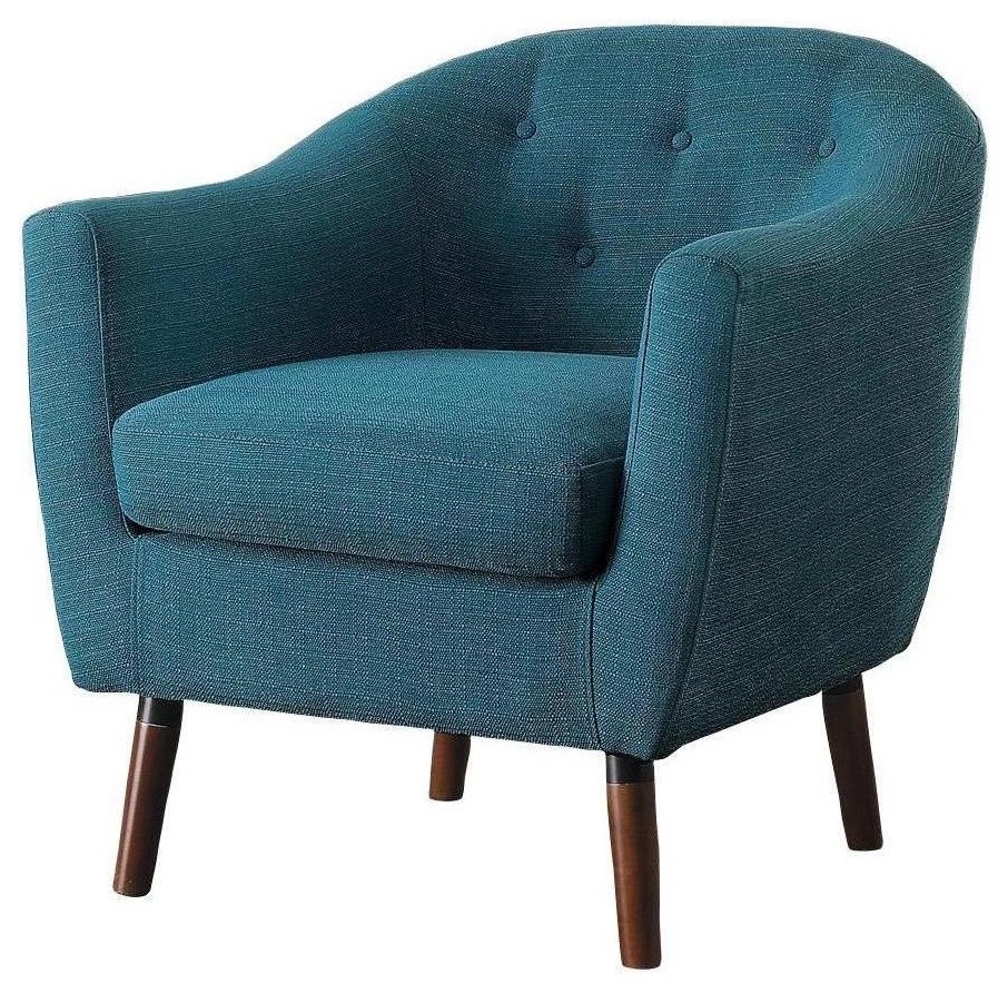 Lucy Mid Century Accent Chair  Fabric Blue   Midcentury   Armchairs And Accent Chairs   by AMOC  Houzz