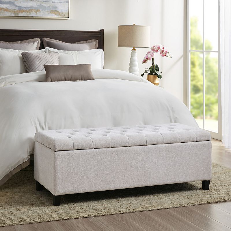 Madison Park Shandra Top Soft Close Tufted Storage Ottoman