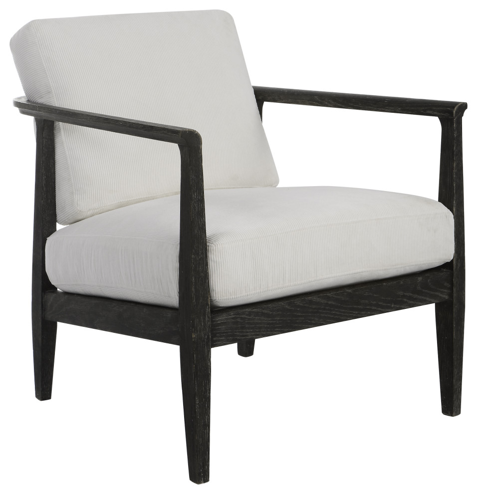 Uttermost Brunei White Accent Chair   Midcentury   Armchairs And Accent Chairs   by Uttermost  Houzz