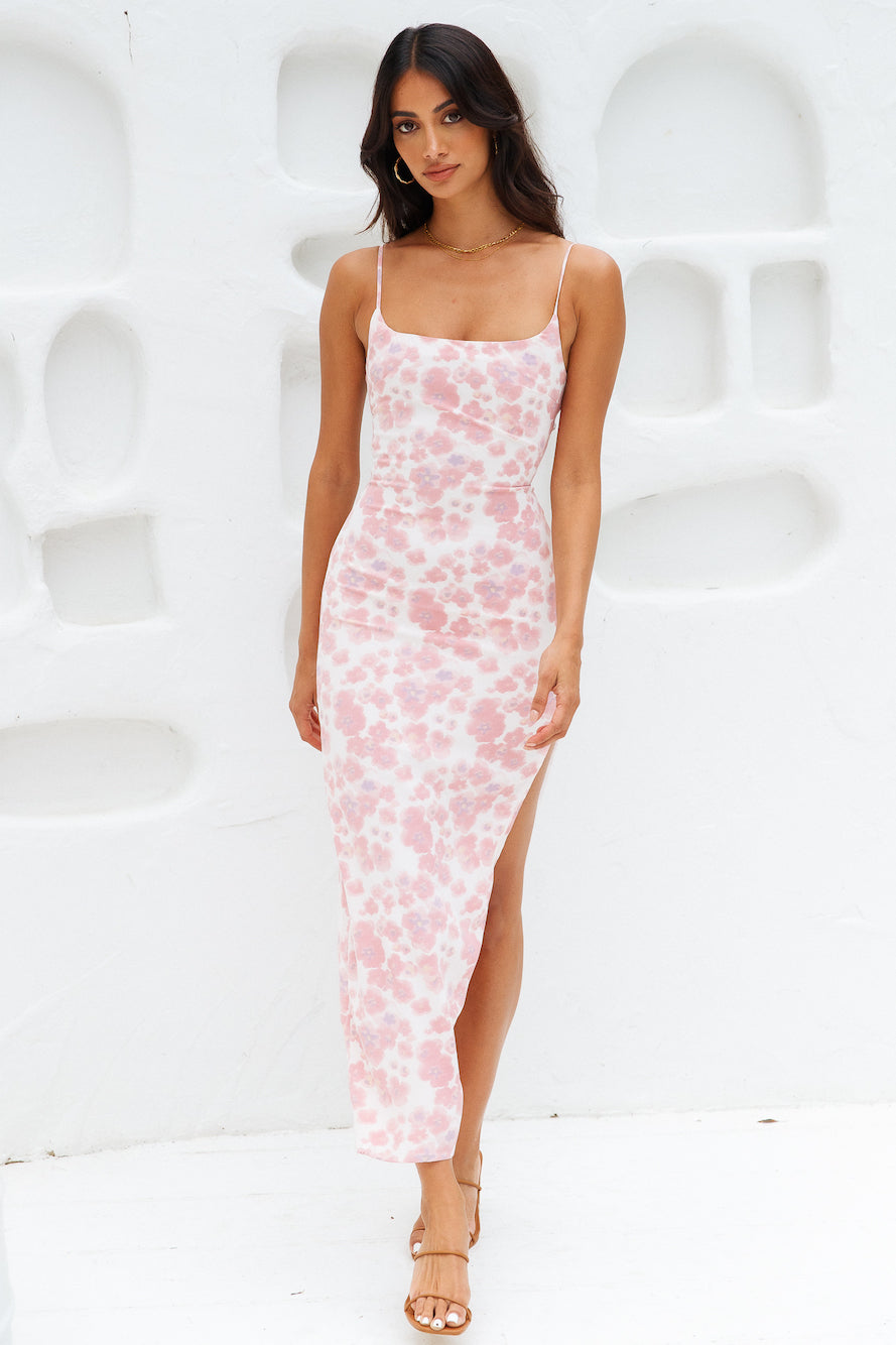 Blissful Dawn Midi Dress Pink