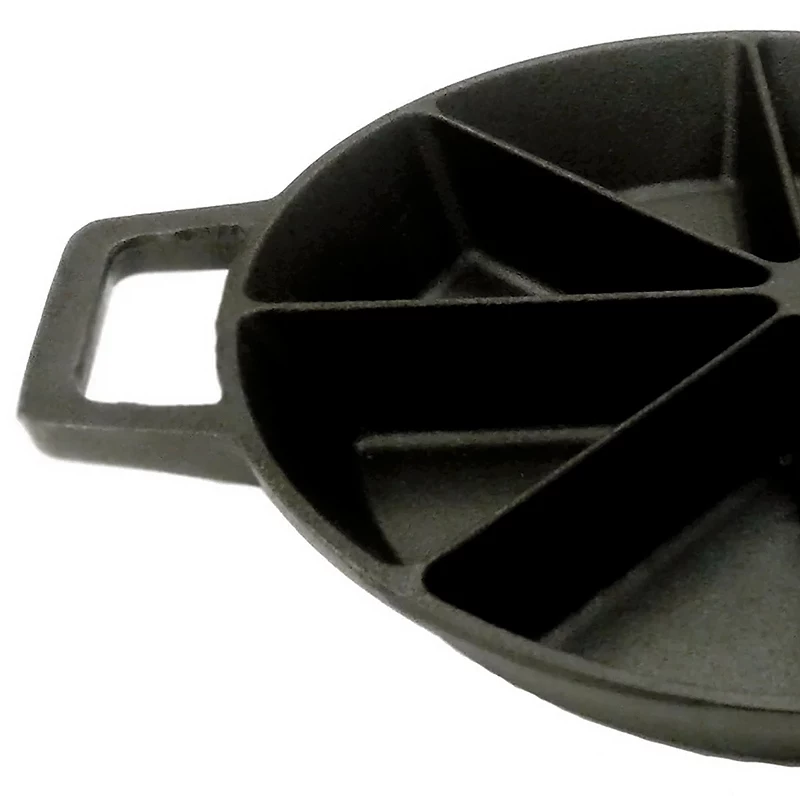 Bayou Classic 10 Round Cast Iron Wedge Cornbread Skillet Pan with Loop Handles