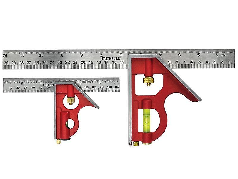 Faithfull Combination Square Twin Pack 150mm (6in) and 300mm (12in)