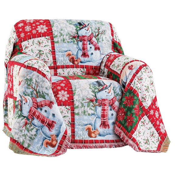 Collections Etc Snowman Tapestry Furn Throw