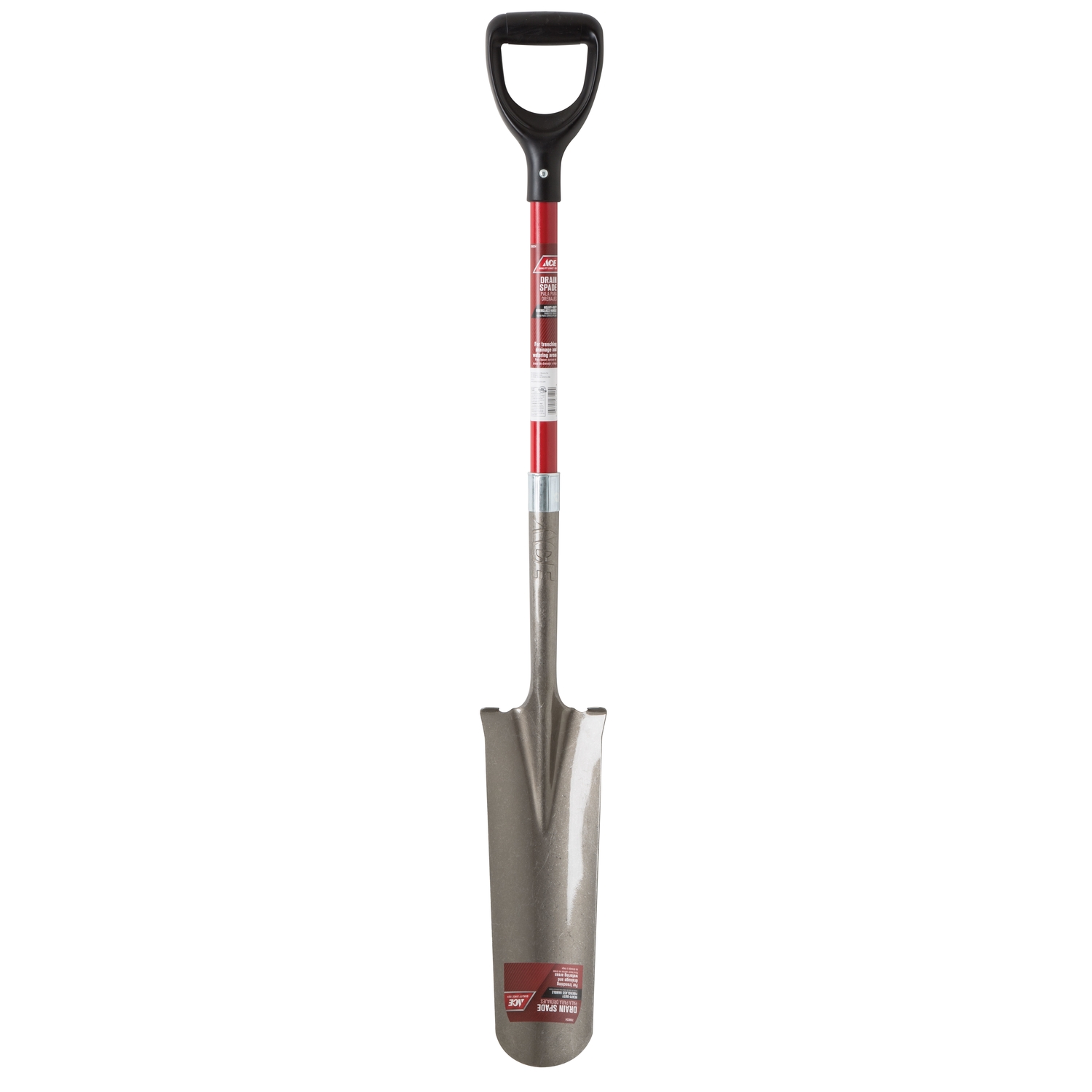 Ace 45.75 in. Steel Round Drain Spade Fiberglass Handle