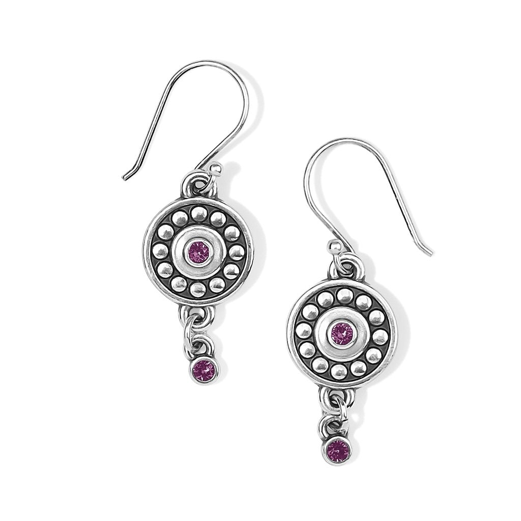 Brighton  Pebble Dot Medali Reversible French Wire Earrings in Amethyst (February)