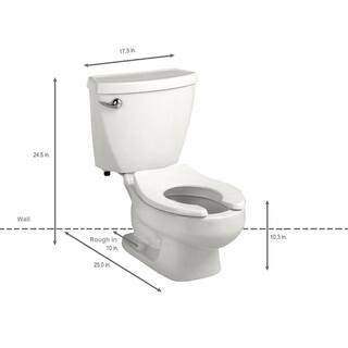 American Standard Baby Devoro FloWise 10 in. Rough-in 2-Piece 1.28 GPF Single Flush Round Toilet in White 2315228.020