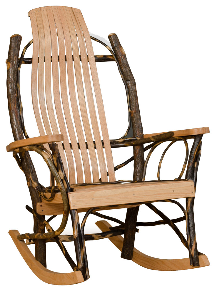 Hickory Log Oak Arm Rocker  Set of 2   Rustic   Rocking Chairs   by Furniture Barn USA  Houzz