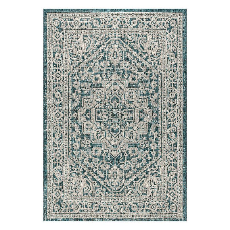 Sinjuri Medallion Textured Weave Indoor/outdoor Area Rug