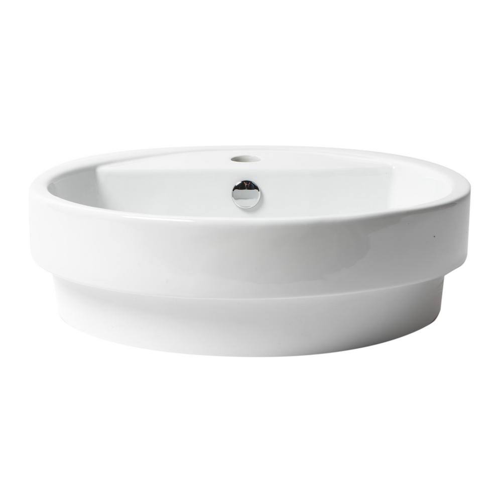 ALFI BRAND 19.13 in. Drop In Bathroom Sink in White ABC702