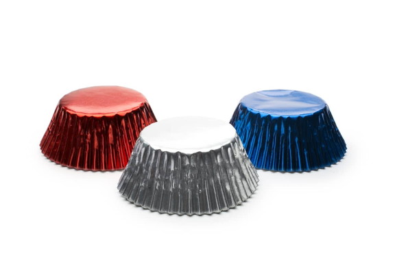 Fox Run 7203 Red  Silver   Blue Foil Bake Cup Set ...
