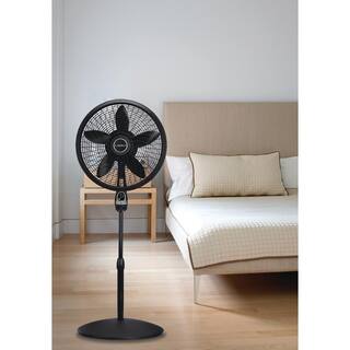 Lasko Adjustable-Height 16 in. 3 Speed Black Oscillating Pedestal Fan 2521