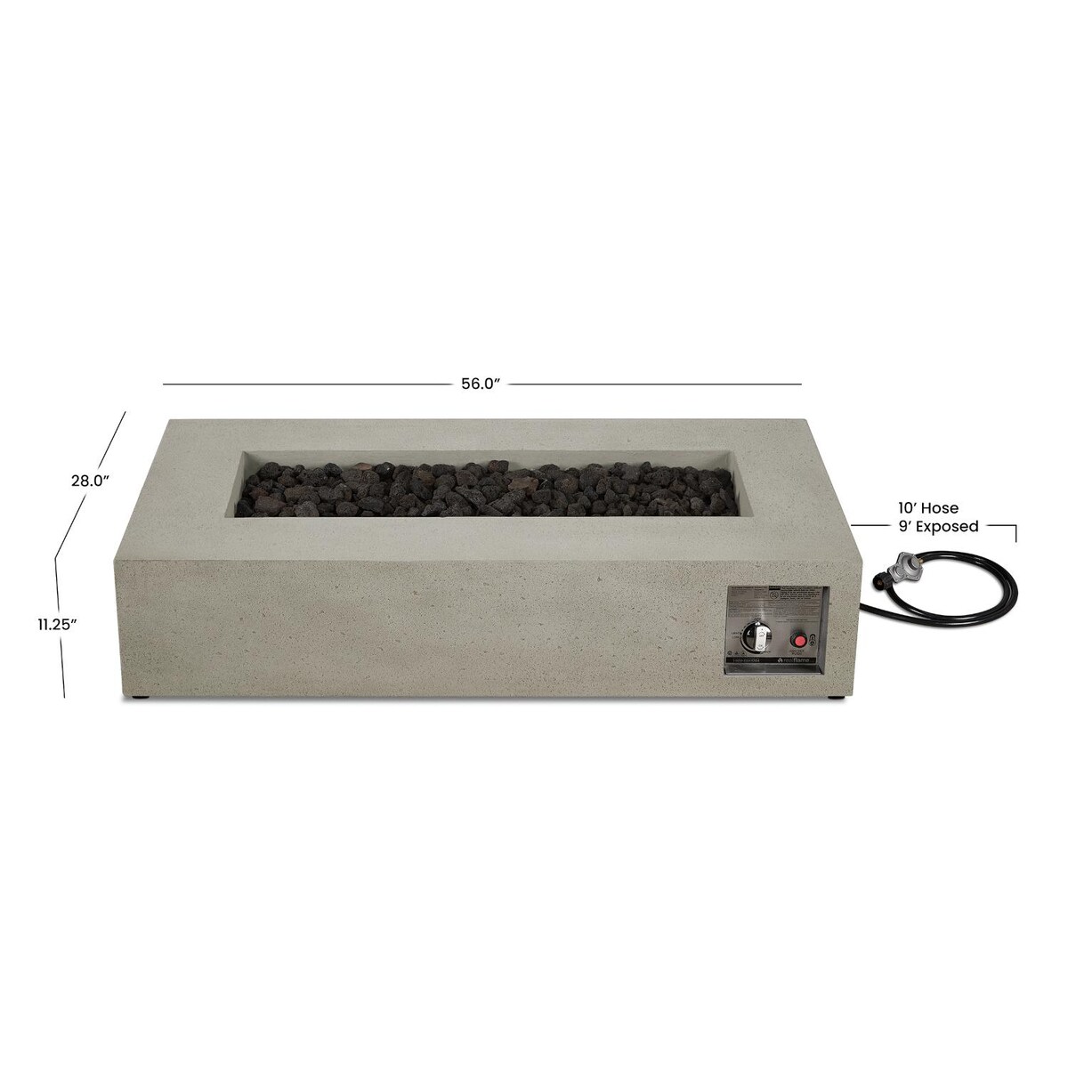 Signature La Valle 56-Inch Rectangle Propane Fire Table