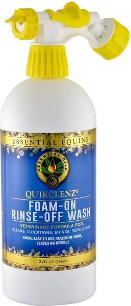 Equus Magnificus Essential Equine QuikClenz Foam-on Rinse-off Horse Wash， 32-oz bottle