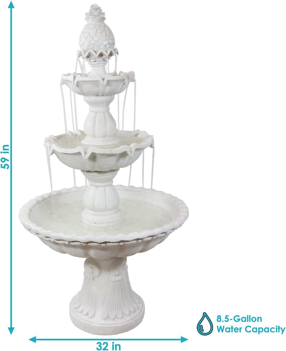 Sunnydaze Decor 3-Tier Welcome Garden Water Fountain