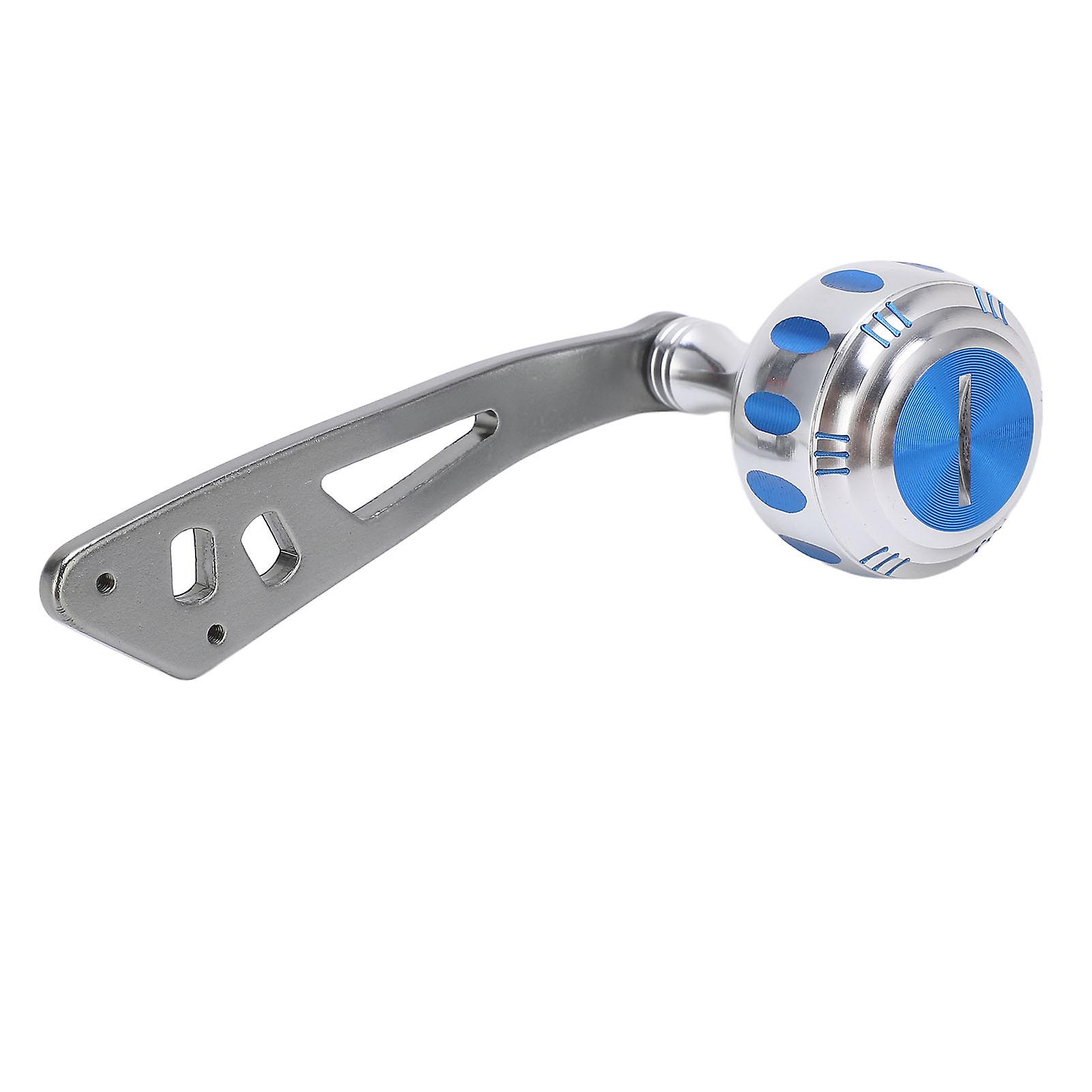 Fishing Reel Handle Metal Power Handle Knob Grip Replacement With Assembly Parts For Baitcasting Drum Reelsilver Blue