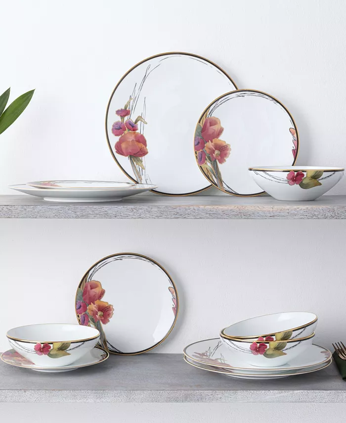 Noritake Alluring Fields Set of 4 Salad Plates Service For 4