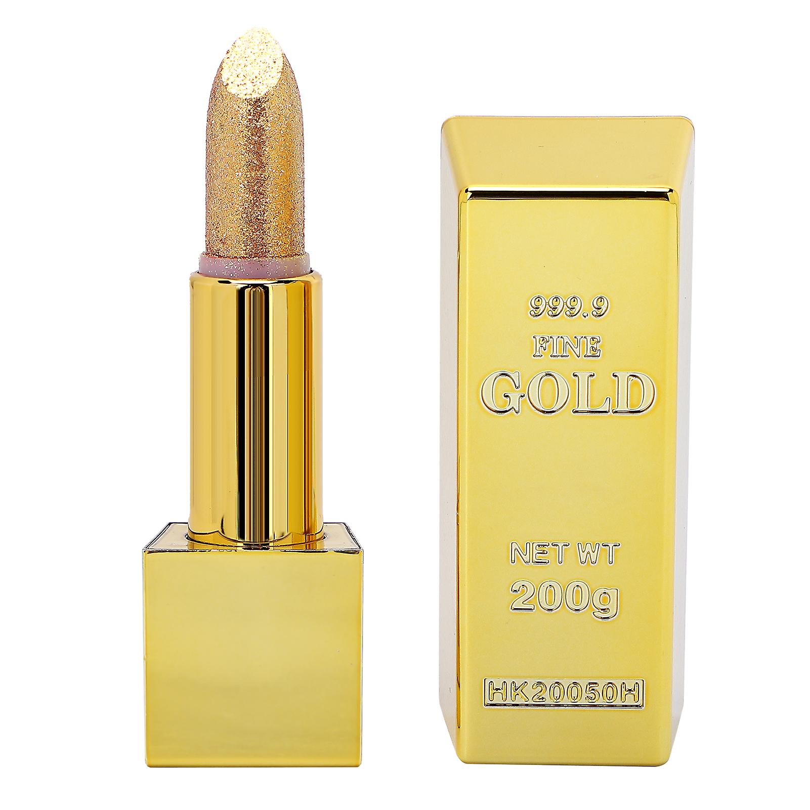 Sparkle Lipstick Gold Bar Design Waterproof Long Lasting Moisturizing Smooth Lip Makeup Cosmetics 3.5g#3