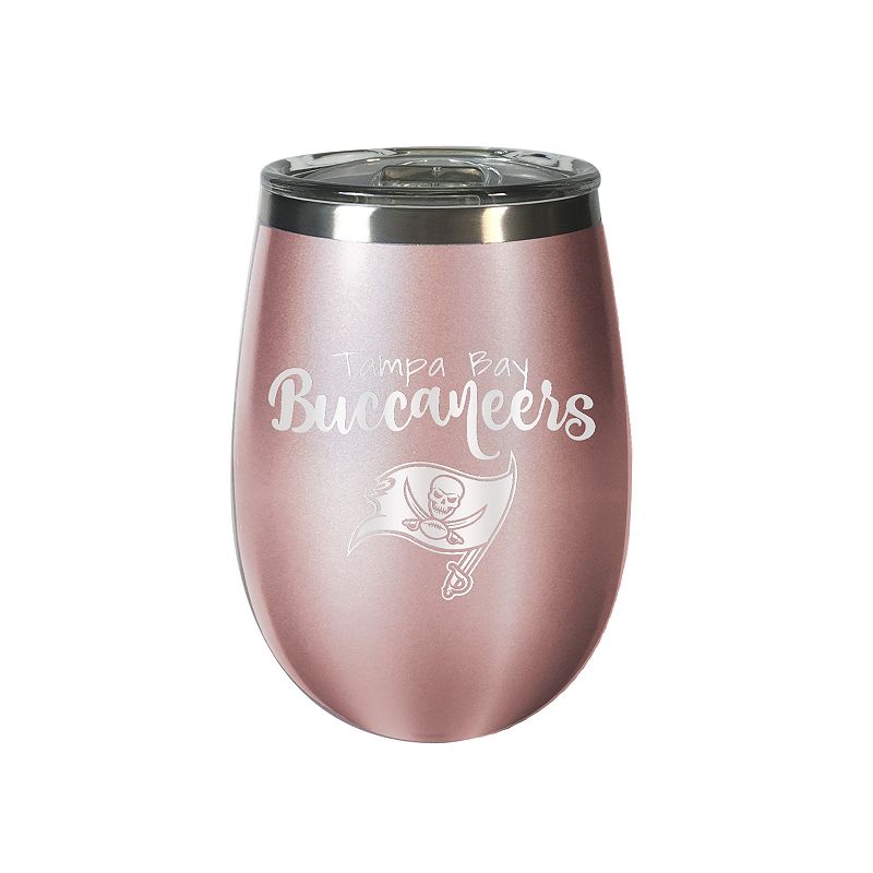 Tampa Bay Buccaneers 12 oz Rose Gold Finish Vacuum Insulated NFL Wine Tumbler