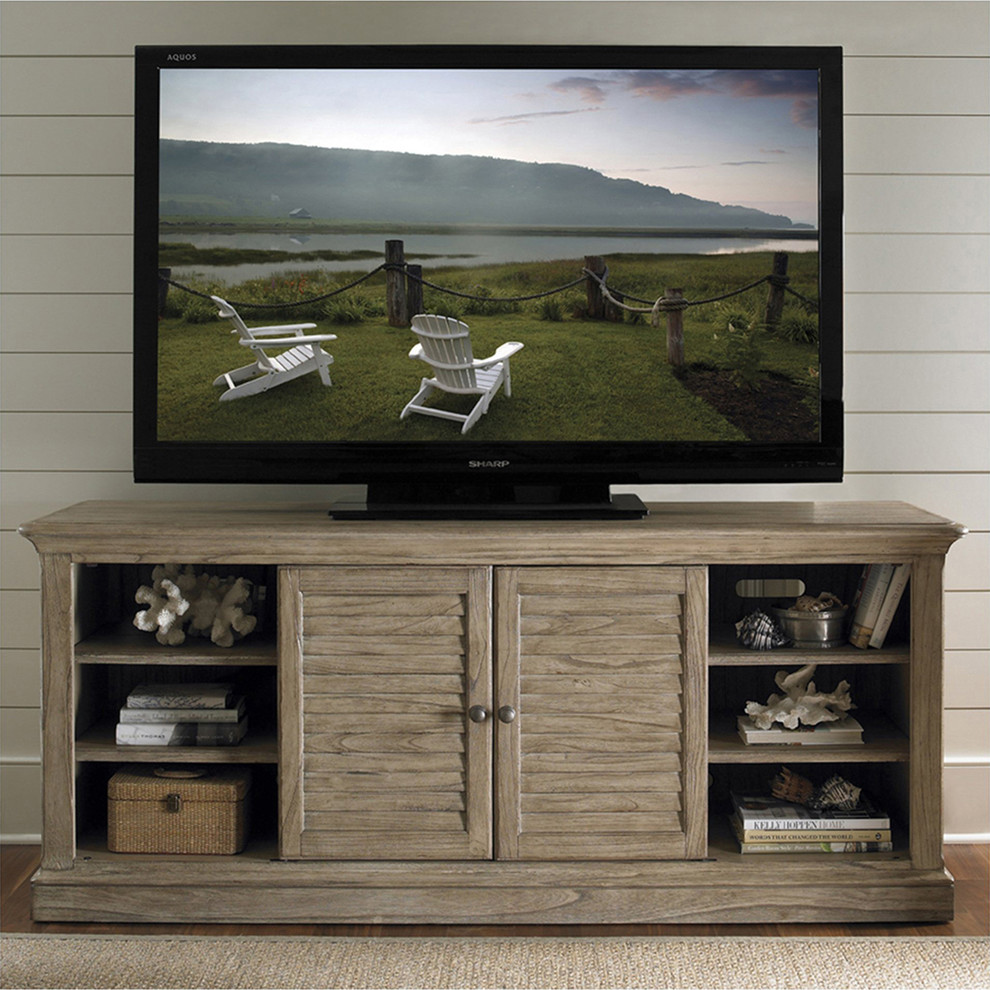 Travis Media Console   Farmhouse   Entertainment Centers And Tv Stands   by Benjamin Rugs and Furniture  Houzz
