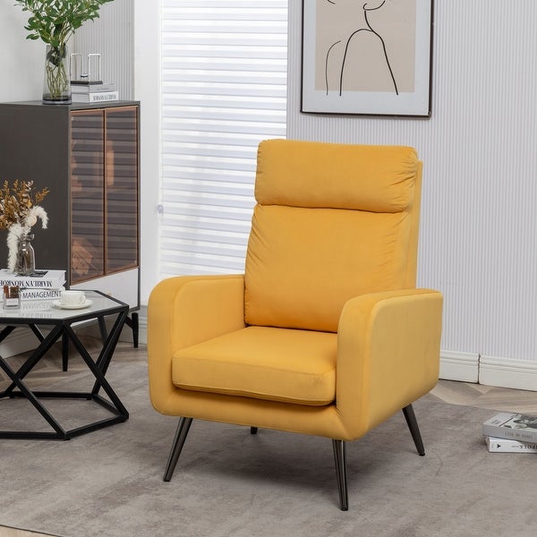 Modern Upholstered Accent Chair with Metal Legs