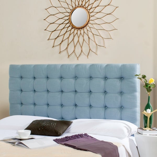 SAFAVIEH Lamar Slate Blue Upholstered Tufted Headboard (King) - - 11081502