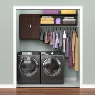 ClosetMaid Style+ 55.12 in. W - 121.12 in. W Chocolate Laundry Room Cabinet Kit with Top Shelves and Shaker Doors 10000-02189