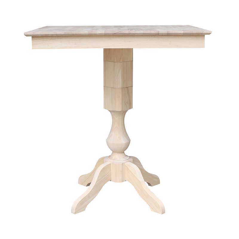 International Concepts Square Pedestal Bar Height Dining Table