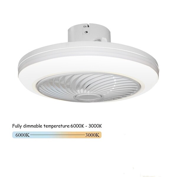 18 Inch Enclosed White Ceiling Fan LED Lamp with Remote Control Shopping - The Best Deals on Ceiling Fans | 40685109