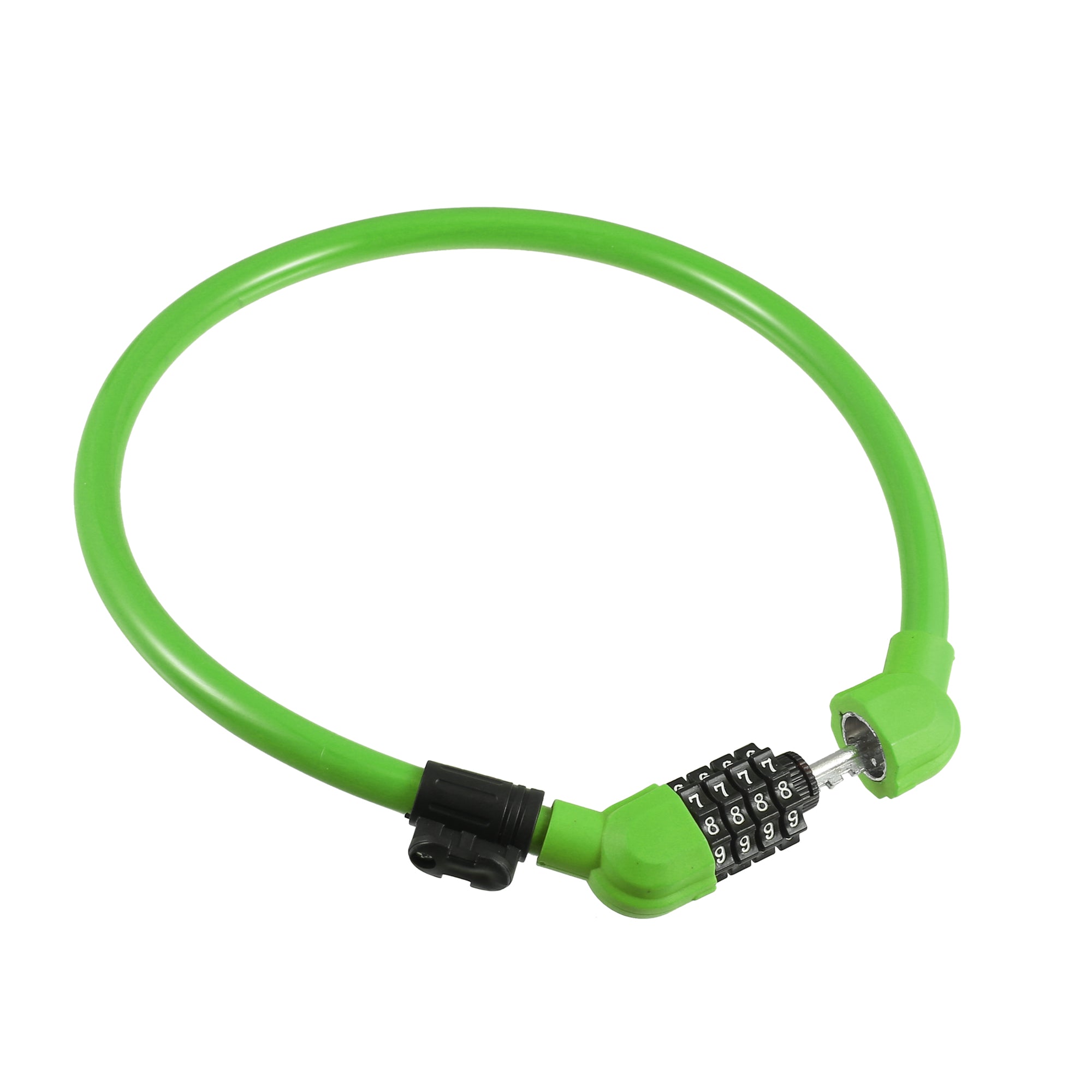 40cmx12mm Bicycle Locks Cable Portable 4 Digit Security Resettable Combination Bicycle Cable Lock with Lock Frame Green