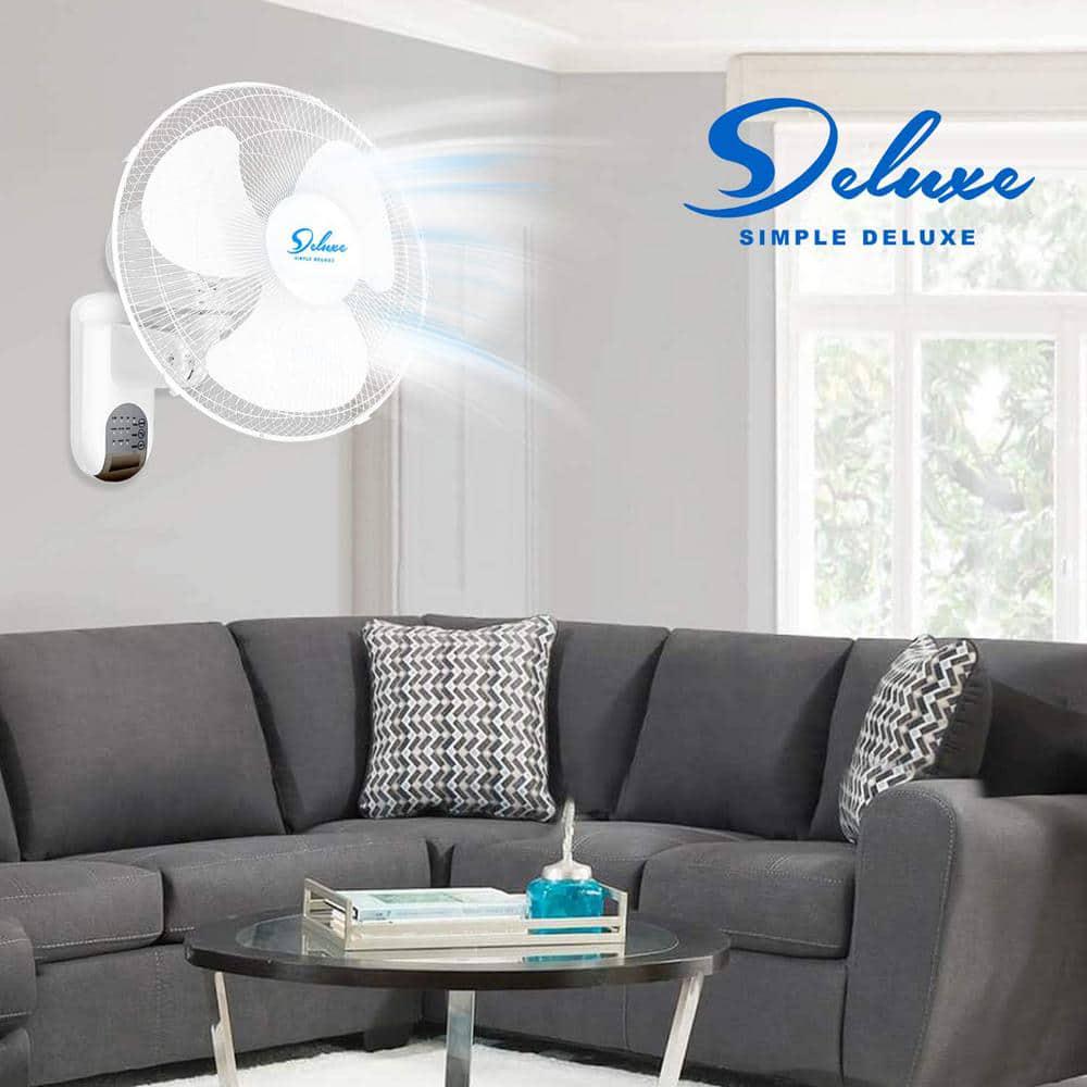 Aoibox 16 in White Digital Wall Mount Fan with Remote Control 3Oscillating Modes 3Speed 72 in Power Cord 2Exhaust