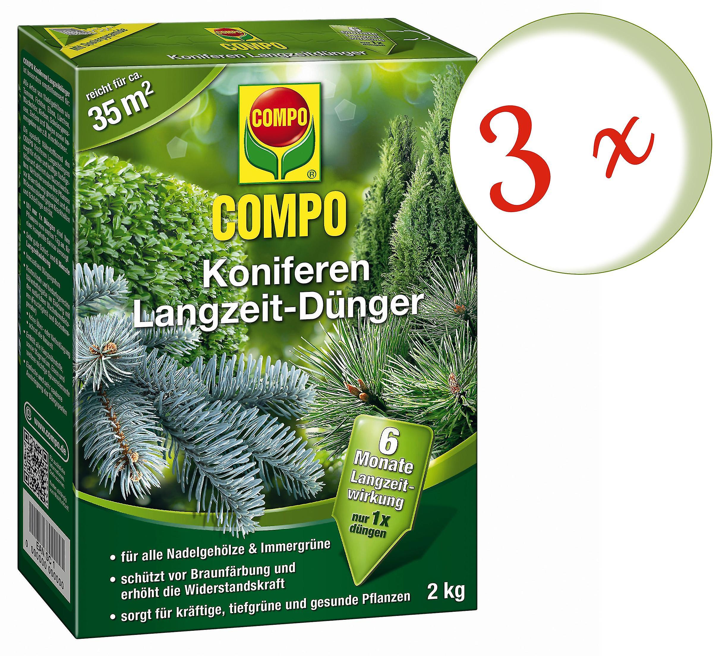 3 x COMPO conifers long-term dull， 2 kg