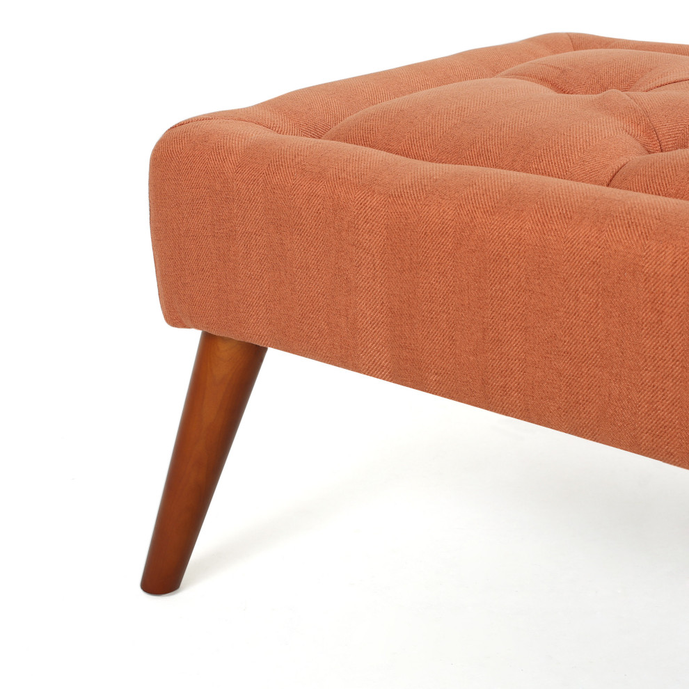 GDF Studio Pyram Mid Century Modern Ottoman Bench   Midcentury   Upholstered Benches   by GDFStudio  Houzz