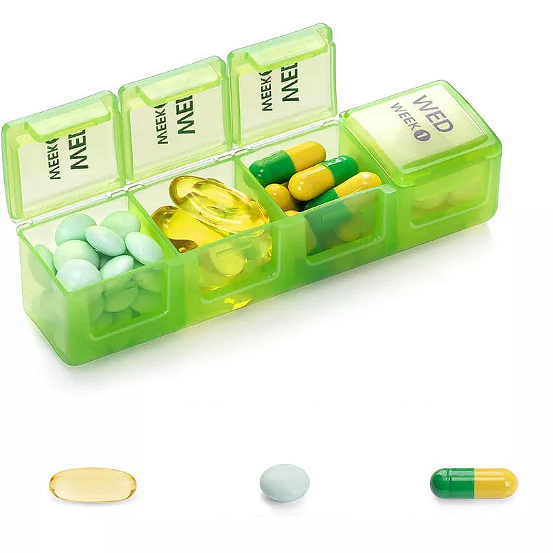 Sukuos 28 Day Pill Organizer， Large Moisture-Resistant 4 Week Case