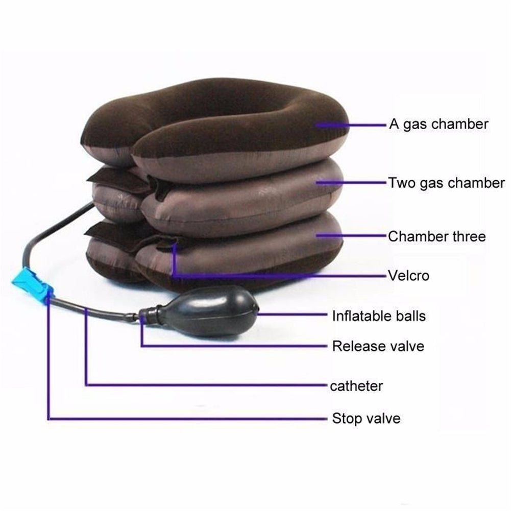 ASNOUIFU Cervical Neck Traction Device, Air Inflatable Adjustable Neck Pillow, Nerve Neck Stretcher Pain Relief Support Tool