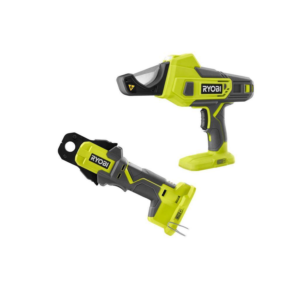 RYOBI ONE+ 18V Pex and PVC Shear Cutter for 14 in. to 2 in. and PEX Crimp Ring Press Tool (Tools Only) P593-P661