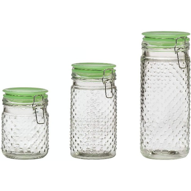 Amici Home Emma Jade Hobnail Hermetic Preserving Jar Clear amp Jade Lid