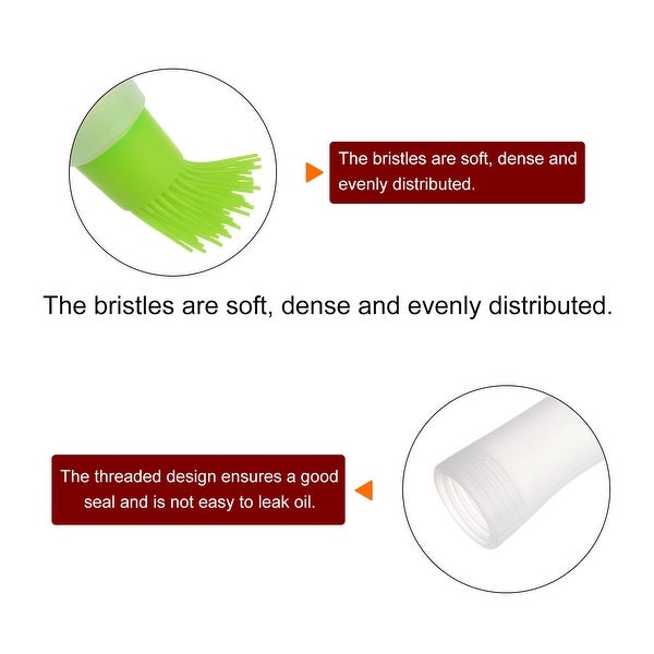 2pcs Silicone Oil Bottle Brush for Grill Barbecue Cooking Baking， Green