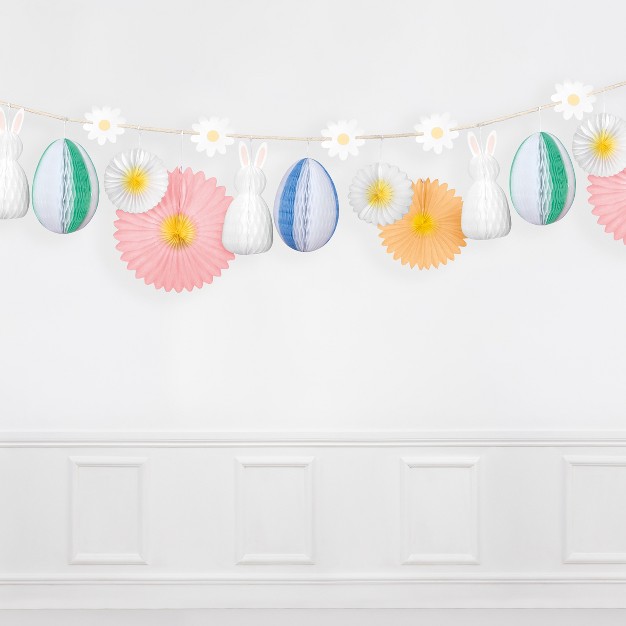 Meri Meri Honeycomb Easter Bunny Garland 10 x27 With Excess Cord Pack Of 1