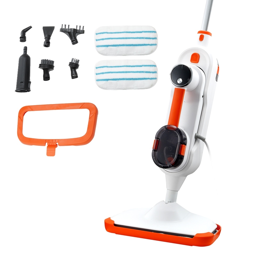 VEVOR 8 in 1   5 in 1 Steam Mop Cleaner 7 or 4 Heads for Hard Floors Ceramic Granite Marble 2 Pads