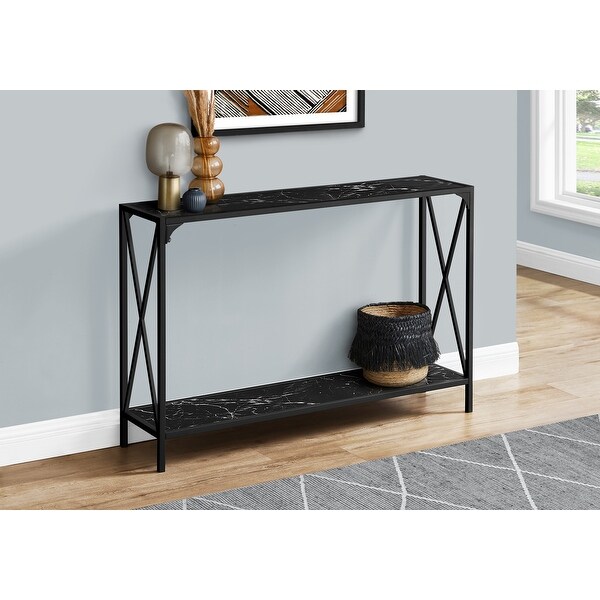 Accent Table， Console， Entryway， Narrow， Sofa， Living Room， Bedroom， Metal， Laminate， Marble Look， Contemporary， Modern